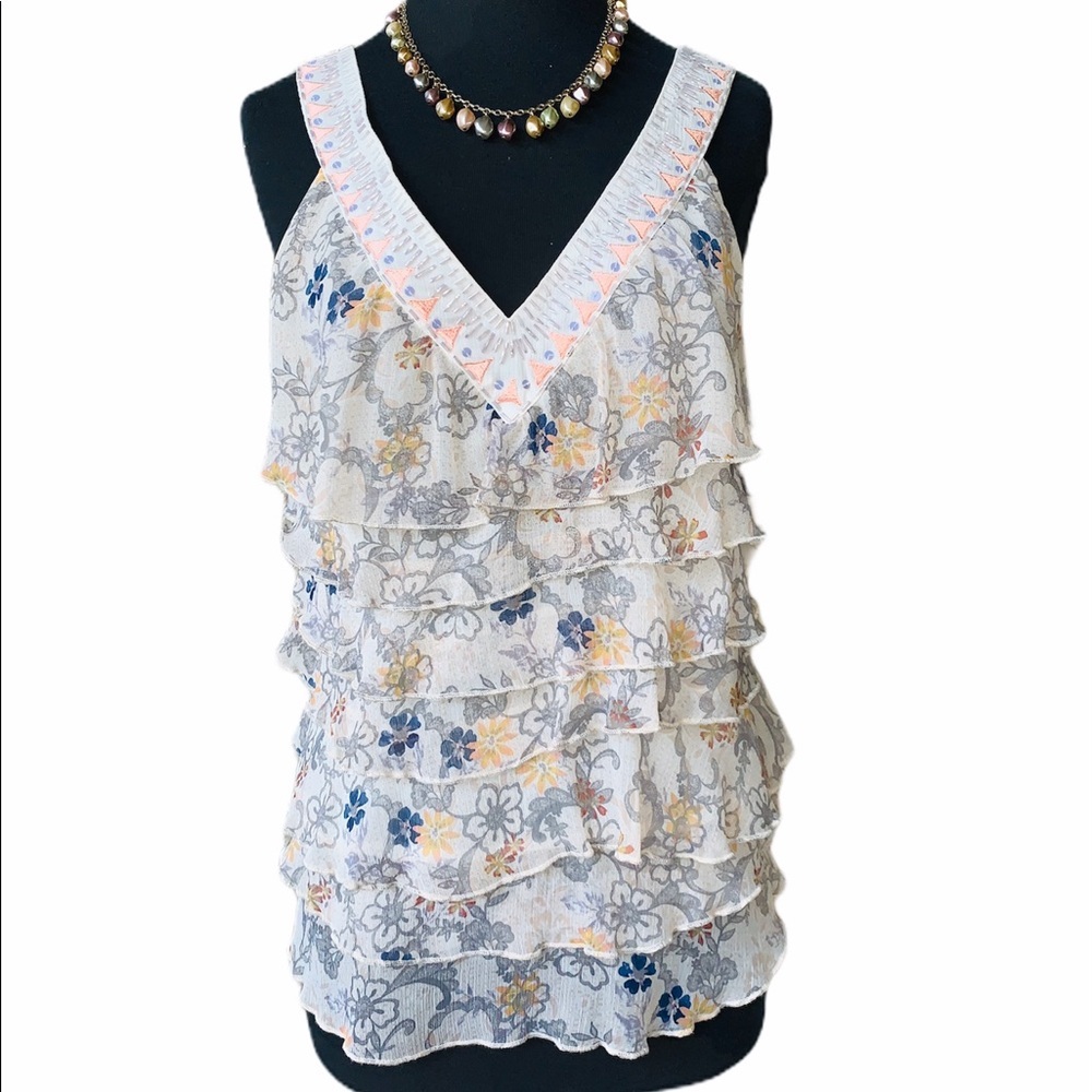 American Rag Ruffle Sequin women’s Top- NWT